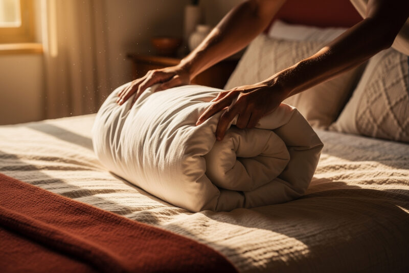 Comment ranger une couette encombrante sans aspirateur ?