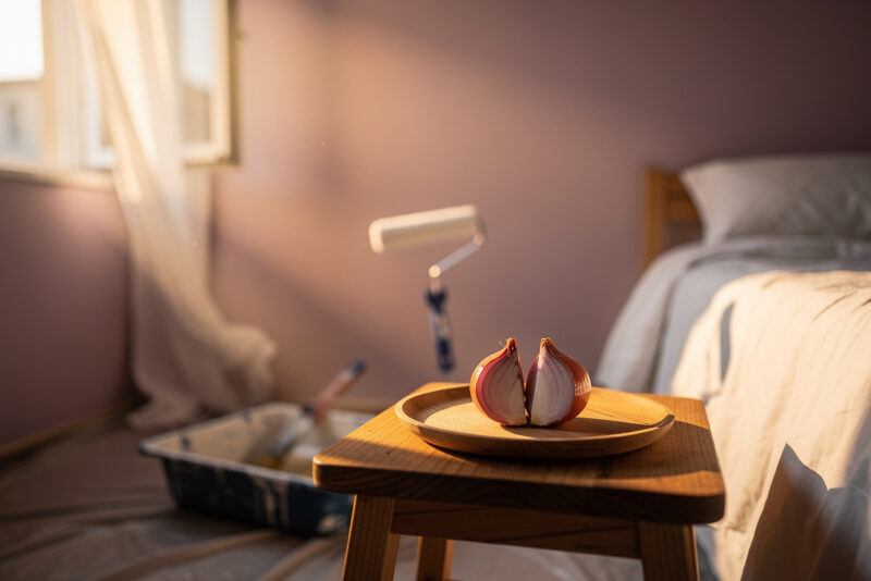 Odeur de peinture fraîche dans une chambre : l'astuce de l'oignon