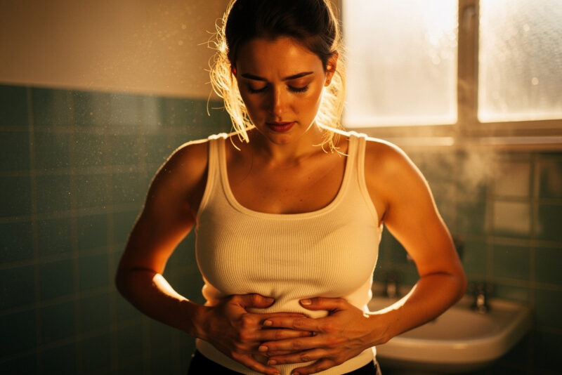 Ventre gonflé sous la poitrine : causes et solutions